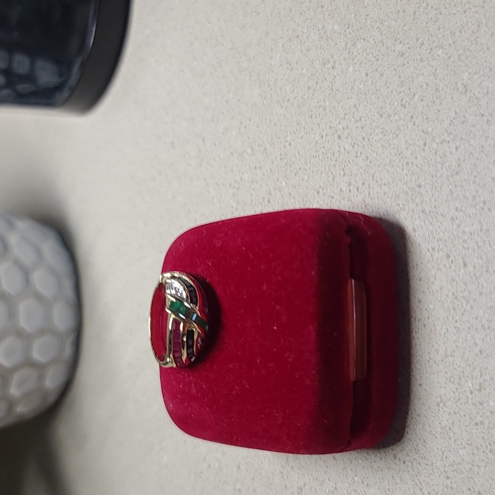 14kt-10kt YG Emerald, Sapphire, Ruby ring FIRM $$ - Picture 8 of 8